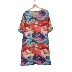 GEB Vibrant Multicolor Mini Dress, L